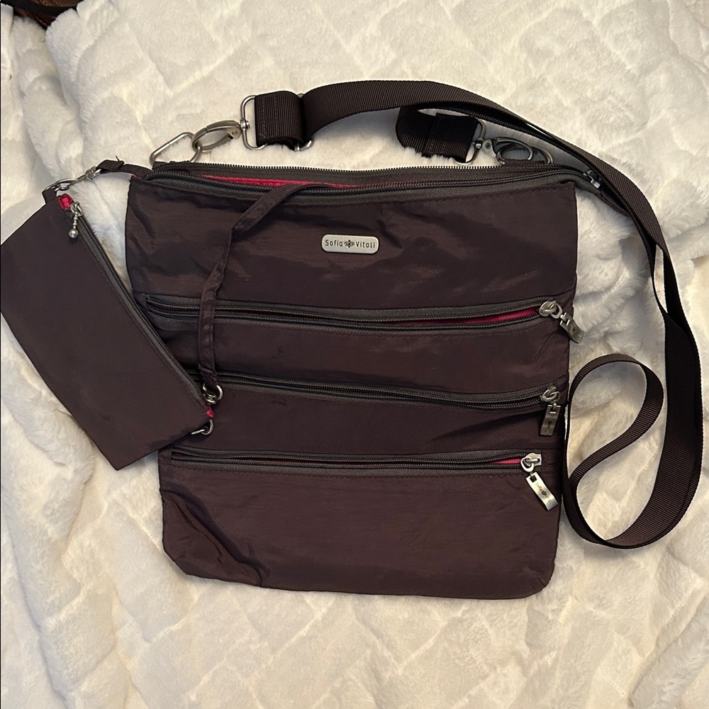 Sofia Vitoli Dark Brown Crossbody Bag.